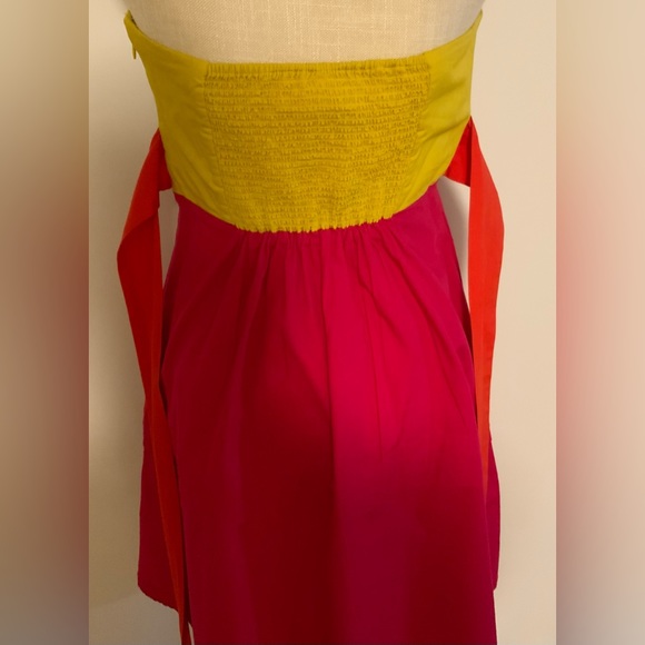 Maeve Anthropologie Parading Hues Strapless Color Block Dress Size 4 - Picture 9 of 16